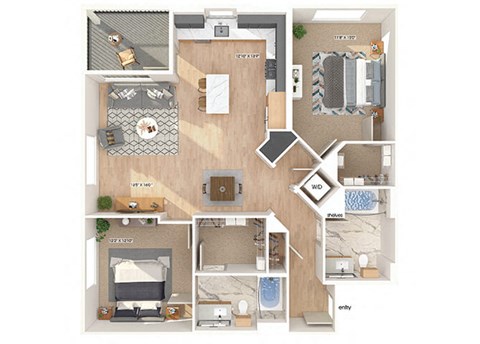 B3 Floorplan Image at Chroma Apartments in Canoga Park CA
